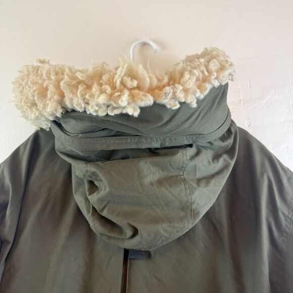 Vintage Eddie Bauer Green Superior Polar Parka Sheep Fur Hood Down Mens Size XL - Picture 11 of 16